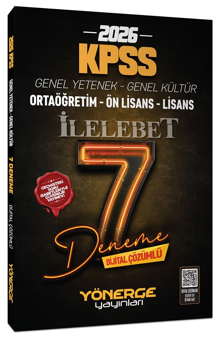Yönerge 2026 KPSS Genel Yetenek Genel Kültür İlelebet 7 Deneme Çözümlü Yönerge Yayınları Yönerge 2026 KPSS Genel Yetenek Genel Kültür İlelebet 7 Deneme Çözümlü Yönerge Yayınları