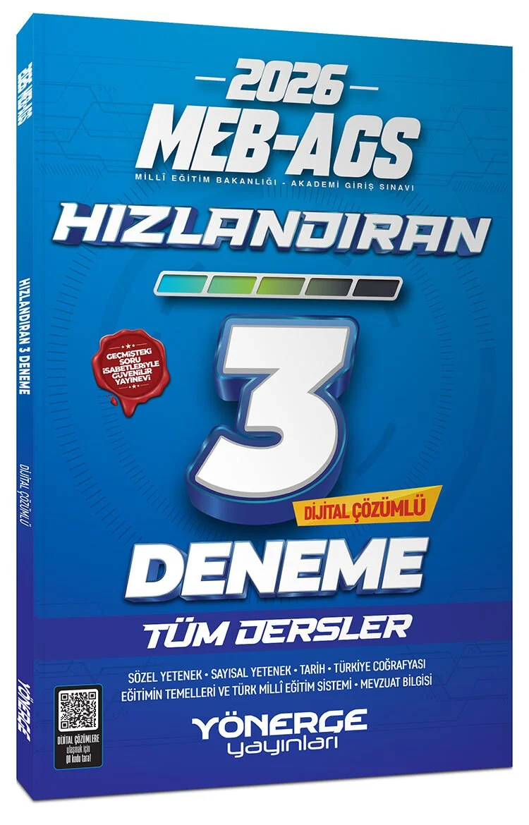 Yönerge 2026 MEB-AGS Tüm Dersler Hızlandıran 3 Deneme Çözümlü Yönerge Yayınları