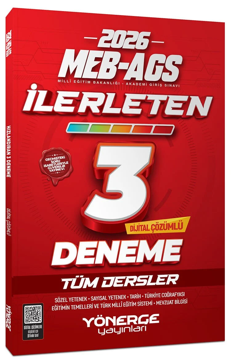 Yönerge 2026 MEB-AGS Tüm Dersler İlerleten 3 Deneme Çözümlü Yönerge Yayınları Yönerge 2026 MEB-AGS Tüm Dersler İlerleten 3 Deneme Çözümlü Yönerge Yayınları