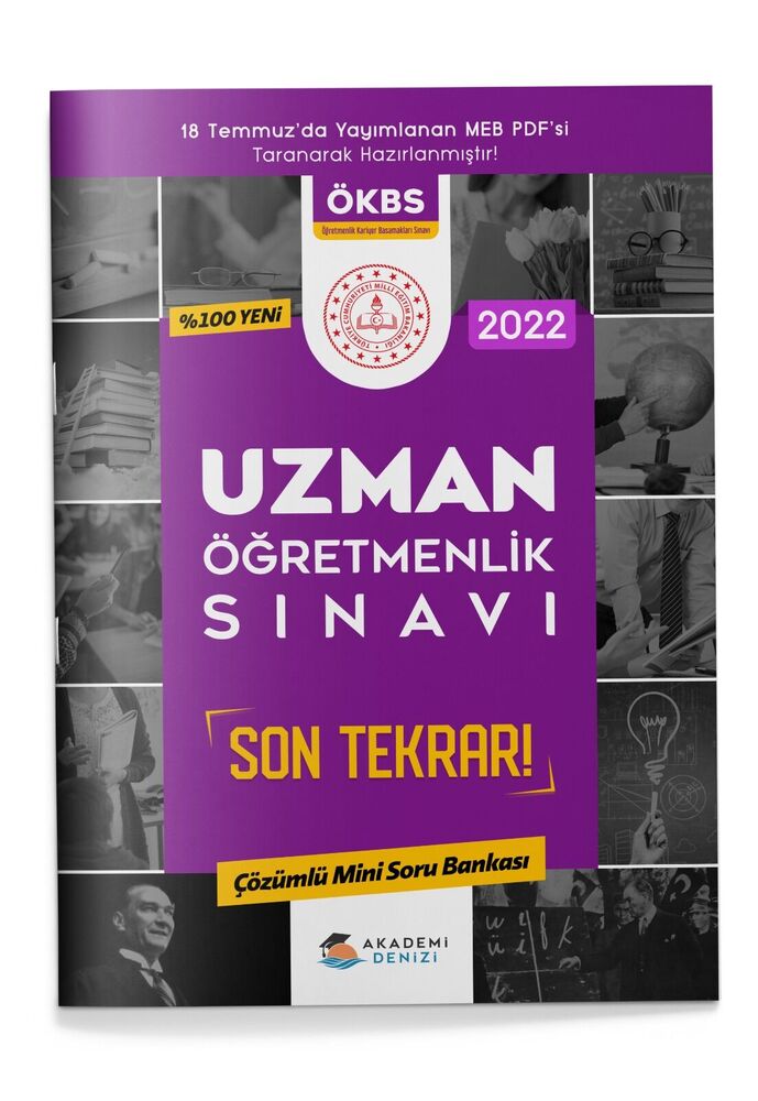 MEB Uzman Öğretmenlik Sınavı Son Tekrar Çözümlü Mini Soru Bankası Akademi Denizi Yayınları
