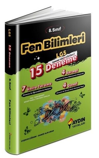 LGS 8. Sınıf Fen Bilimleri 15 Deneme Sınavı Aydın Yayınları