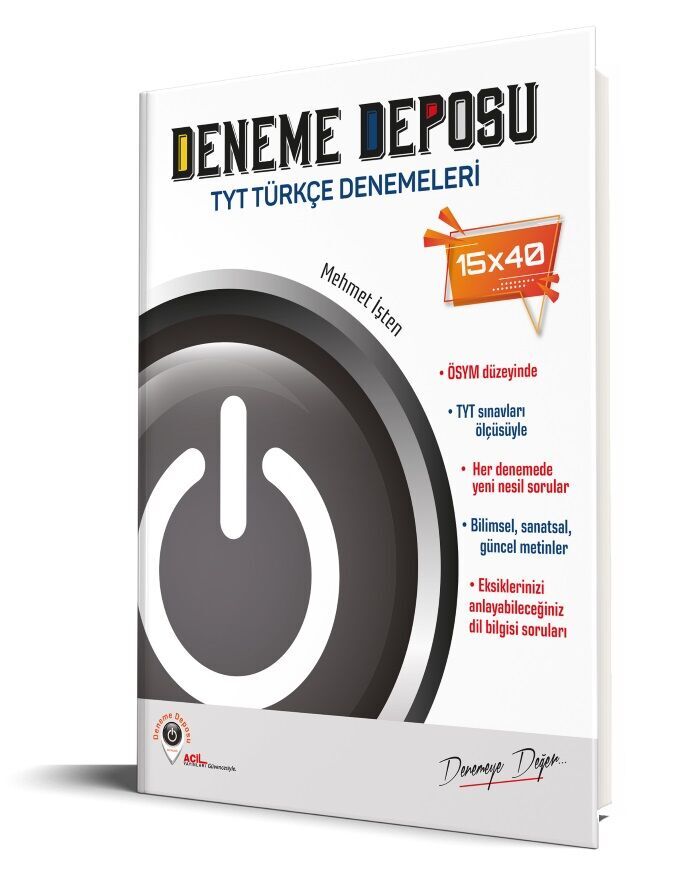 TYT Deneme Deposu Türkçe Deneme Sınavı  Deneme Deposu Yayınları