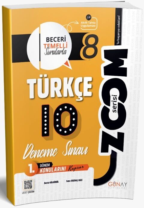 8. Sınıf 10'lu Türkçe Denemeleri (1. Dönem) Günay Yayınları