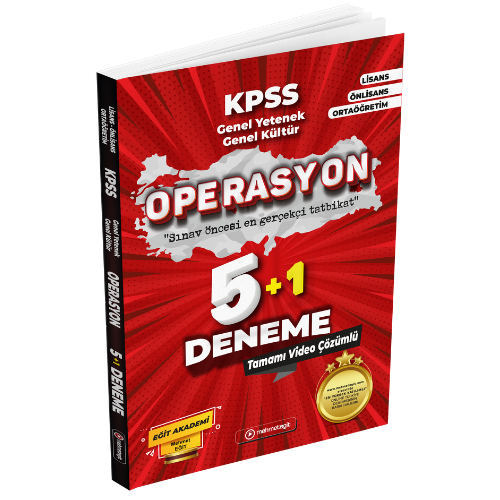 KPSS Genel Yetenek Genel Kültür Operasyon 5 Deneme Tamamı Video Çözümlü Mehmet Eğit Yayınları