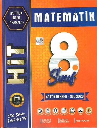 8. Sınıf Matematik Hit 40 lı Deneme Mozaik Yayınları