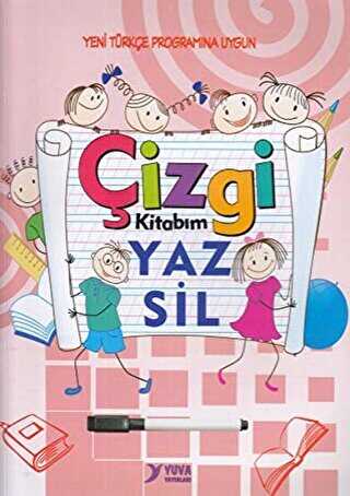 1. Sınıf Çizgi Kitabım Yaz Sil Mavi - Pembe renk seçeneği ile Yuva Yayınları