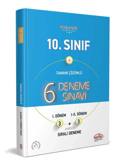 10. Sınıf Tamamı Çözümlü 6 Fasikül 3+3 Deneme Sınavı Editör Yayınları