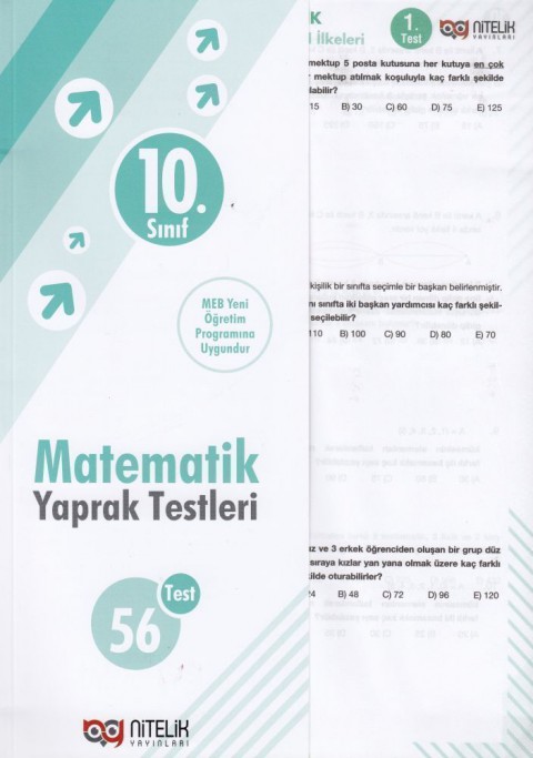 10.Sınıf Matematik Yaprak Test Nitelik Yayınları