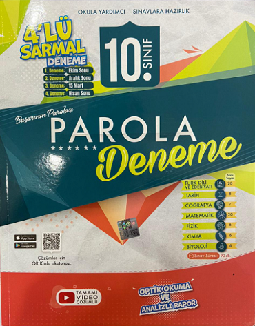 10.Sınıf Sarmal 4`Lü Parola Deneme Evrensel İletişim Yayınları