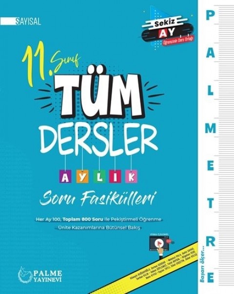 11. Sınıf Palmetre Sayısal Tüm Dersler Aylık Soru Fasikülleri Palme Yayınları