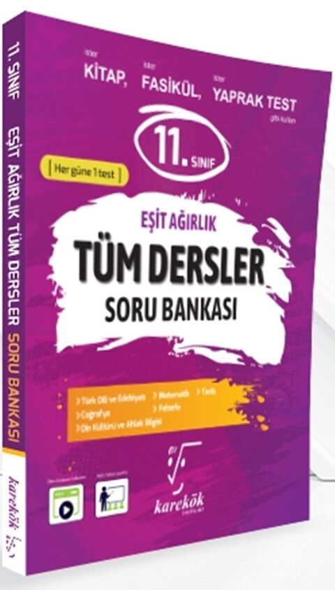 11. Sınıf Tüm Dersler Eşit Ağırlık Soru Bankası Karekök Yayınları