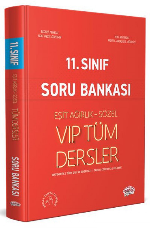 11. Sınıf Tüm Dersler Eşit Ağırlık - Sözel Soru Bankası Kırmızı Kitap Editör Yayınları