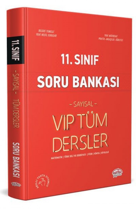 11. Sınıf Tüm Dersler Sayısal Soru Bankası Kırmızı Kitap Editör Yayınları