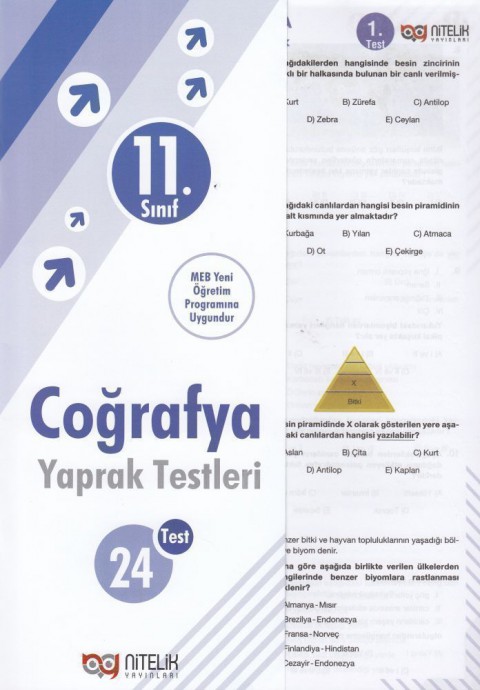11.Sınıf Coğrafya Yaprak Test Nitelik Yayınları