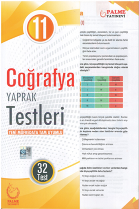 11.Sınıf Coğrafya Yaprak Testleri Palme Yayınları