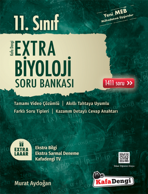 11.Sınıf Extra Biyoloji Soru Bankası Tümü Video Çözümlü Kafadengi Yayınları