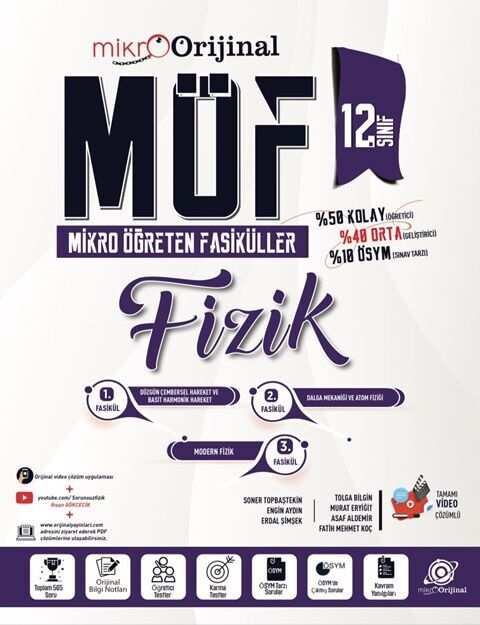 12. Sınıf Fizik MÖF Mikro Öğreten Fasiküller Orijinal Yayınları