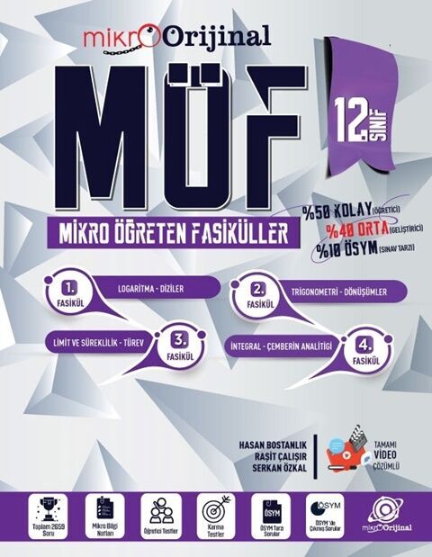 12. Sınıf Matematik MÖF Mikro Öğreten Fasiküller Orijinal Yayınları
