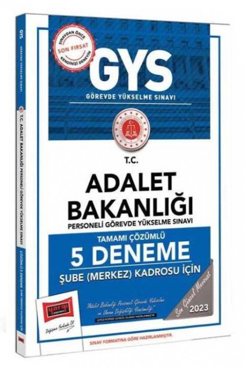 2023 GYS Adalet Bakanlığı Şube Merkez 5 Deneme Çözümlü Görevde Yükselme Yargı Yayınları