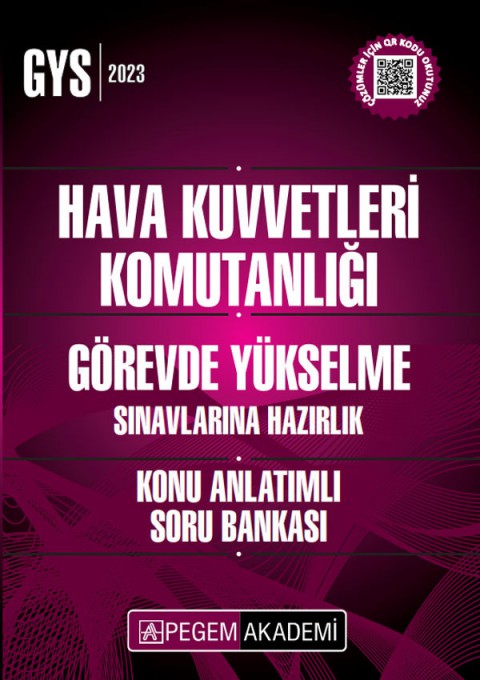 2023 Hava Kuvvetleri Komutanlığı Görevde Yükselme Sınavlarına Hazırlık Konu Anlatımlı Soru Bankası Pegem Akademi Yayıncılık