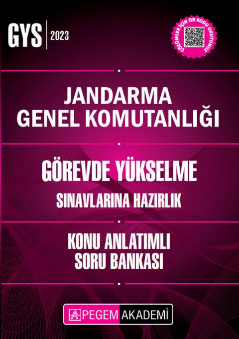 2023 Jandarma Genel Komutanlığı Gys Konu Anlatımlı Soru Bankası Pegem Akademi Yayıncılık