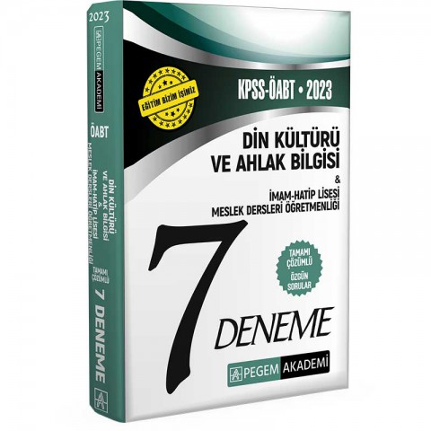 2023 KPSS ÖABT Din Kültürü ve İmamhatip Lisesi Öğretmenliği 7 Deneme Pegem Akademi Yayıncılık