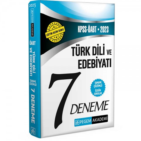 2023 KPSS ÖABT Türk Dili ve Edebiyatı Öğretmenliği 7 Deneme Pegem Akademi Yayıncılık