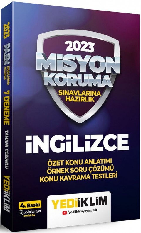 2023 Misyon Koruma Sınavlarına Hazırlık İngilizce Konu Anlatımı Yediiklim Yayınları