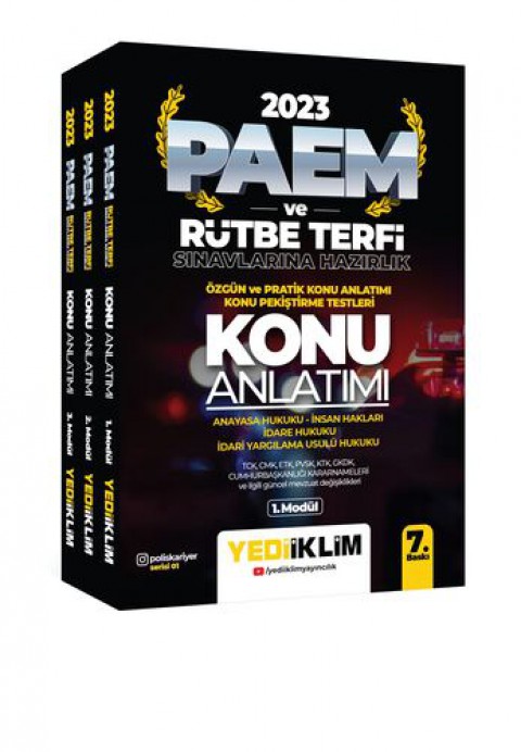 2023 PAEM ve Rütbe Terfi Sınavlarına Hazırlık Konu Anlatımlı Set Yediiklim Yayınları