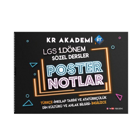 8.Sınıf LGS 1. Dönem Sözel Bölüm Poster Notlar KR Akademi
