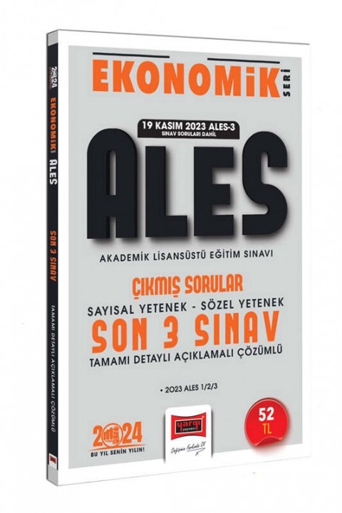 2024 ALES Ekonomik Seri Çıkmış Sorular Tamamı Çözümlü Son 3 Sınav Yargı Yayınları