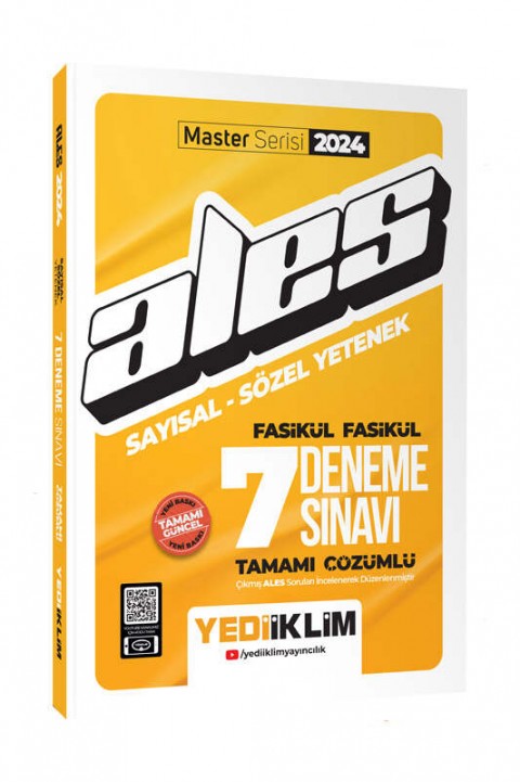 2024 ALES Sayısal Sözel Yetenek Fasikül Fasikül Tamamı Çözümlü 7 Deneme Yediiklim Yayınları