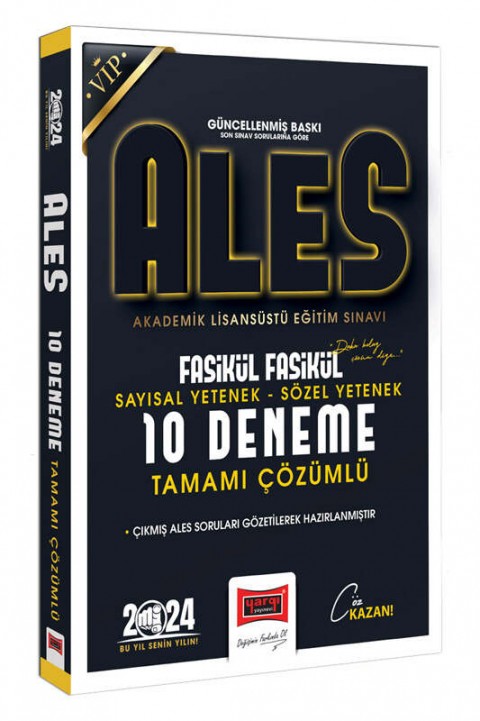 2024 ALES Vip Sayısal-Sözel Yetenek Fasikül Fasikül Tamamı Detaylı Çözümlü 10 Deneme Yargı Yayınları