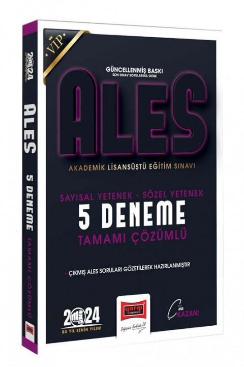 2024 ALES Vip Sayısal-Sözel Yetenek Tamamı Detaylı Çözümlü 5 Deneme Sınavı Yargı Yayınları