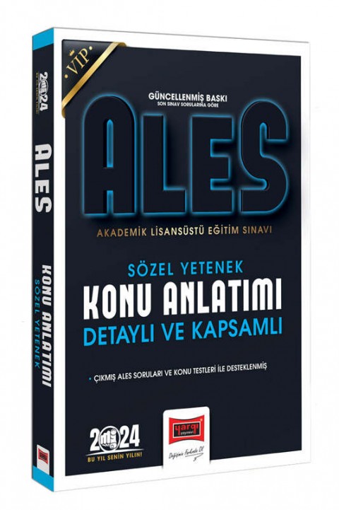 2024 ALES Vip Sözel Yetenek Detaylı ve Kapsamlı Konu Anlatımı Yargı Yayınları