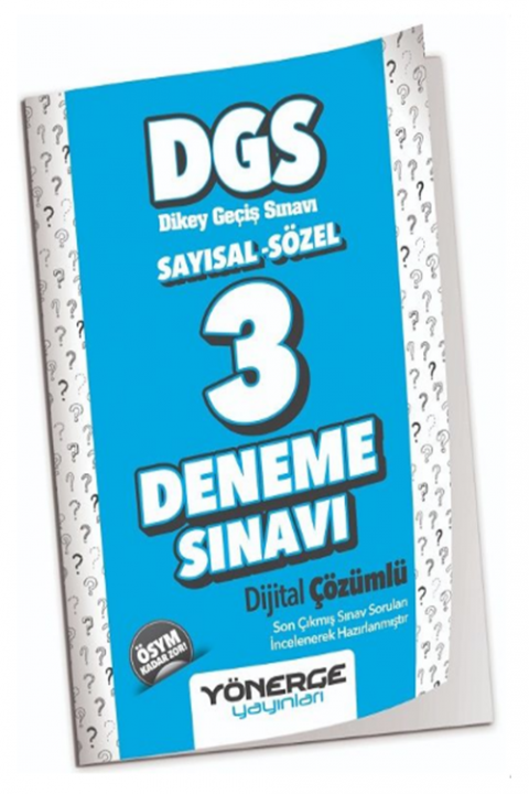 2024 DGS Çözümlü 3 Deneme Yönerge Yayınları