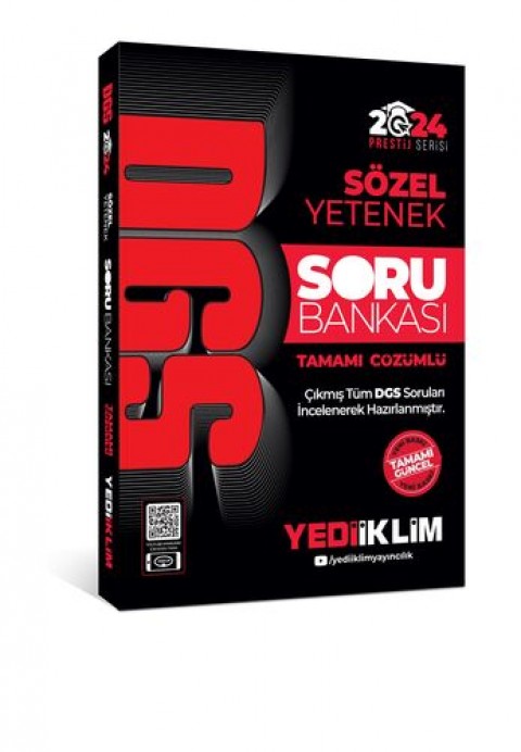 2024 DGS Sözel Yetenek Tamamı Çözümlü Soru Bankası Yediiklim Yayınları