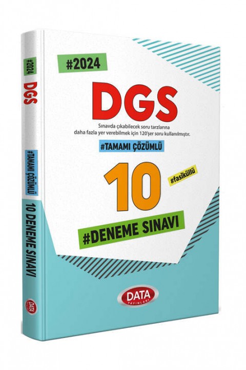 2024 DGS Tamamı Çözümlü 10 Deneme Sınavı Data Yayınları