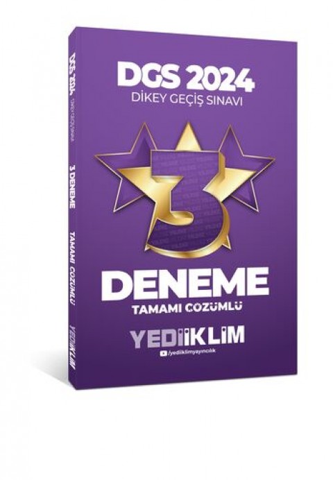 2024 DGS Tamamı Çözümlü 3 Deneme Yediiklim Yayınları