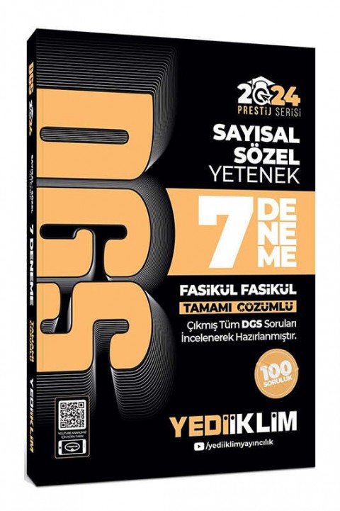 2024 DGS Tamamı Çözümlü 7 Fasikül Deneme Yediiklim Yayınları