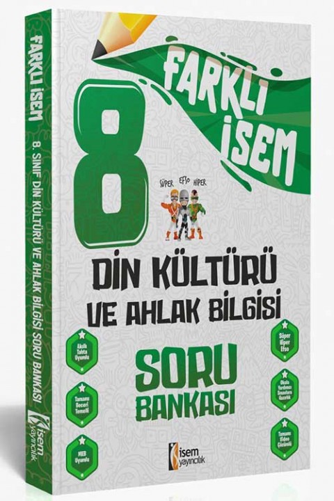 2024 Farklı İsem 8. Sınıf Din Kültürü ve Ahlak Bilgisi Soru Bankası İsem Yayıncılık