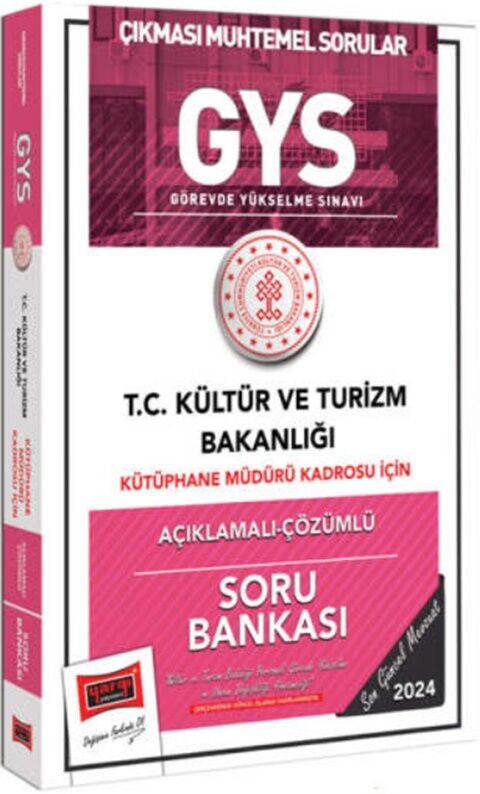 2024 GYS Kültür ve Turizm Bakanlığı Kütüphane Müdürü Kadrosu İçin Açıklamalı Çözümlü Soru Bankası Yargı Yayınları