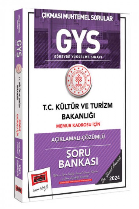 2024 GYS Kültür ve Turizm Bakanlığı Memur Kadrosu İçin Açıklamalı Çözümlü Soru Bankası Yargı Yayınları