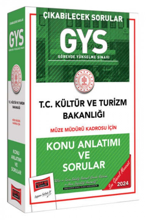 2024 GYS Kültür ve Turizm Bakanlığı Müze Müdürü Kadrosu İçin Konu Anlatımı ve Sorular Yargı Yayınları