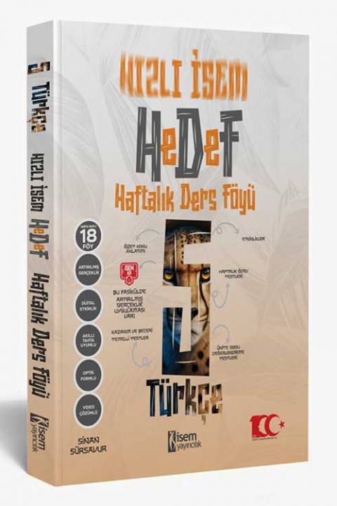 2024 Hızlı İsem Hedef 5. Sınıf Türkçe Haftalık Ders Föyü İsem Yayıncılık