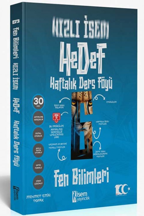 2024 Hızlı İsem Hedef 6. Sınıf Fen Bilimleri Haftalık Ders Föyü İsem Yayıncılık