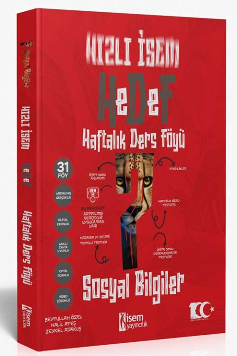 2024 Hızlı İsem Hedef 7. Sınıf Sosyal Bilgiler Haftalık Ders Föyü İsem Yayıncılık