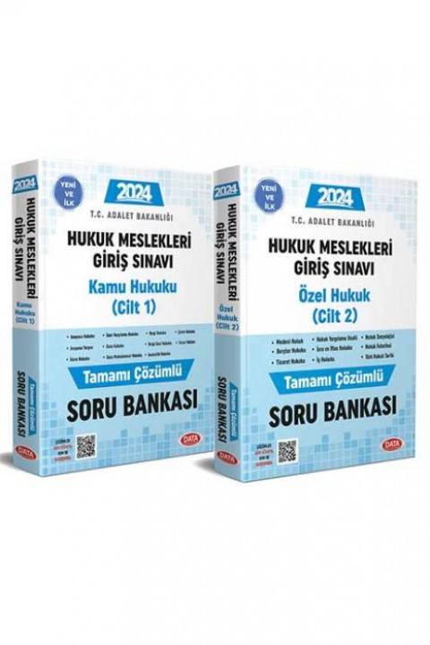 2024 Hukuk Meslekleri Giriş Sınavına Hazırlık Tamamı Çözümlü Soru Bankası 1-2 Data Yayınları