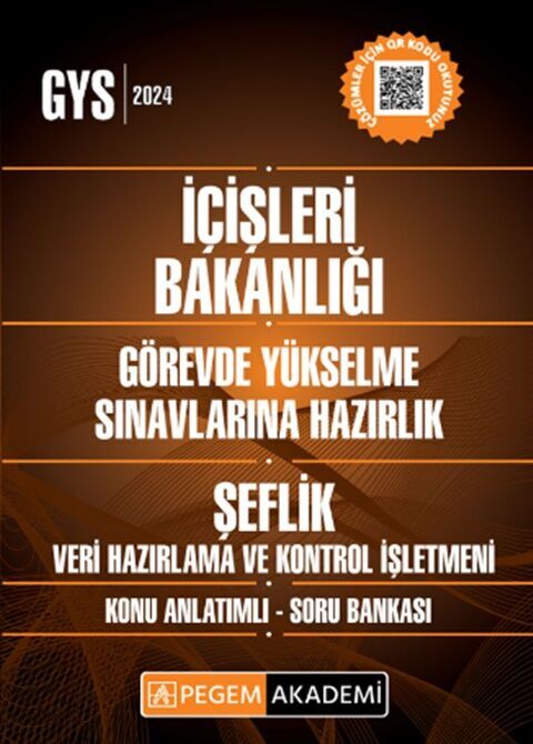 2024 İçişleri Bakanlığı Görevde Yükselme Sınavı Şeflik Veri Hazırlama ve Kontrol İşletmeni Sınavı Pegem Akademi Yayıncılık