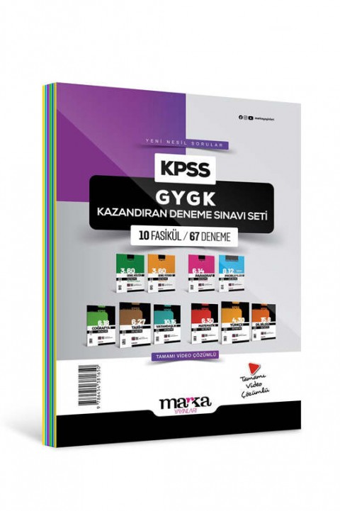KPSS GY GK Kazandıran Deneme Sınavı Seti 10 Fasikül 67 Deneme Marka Yayınları